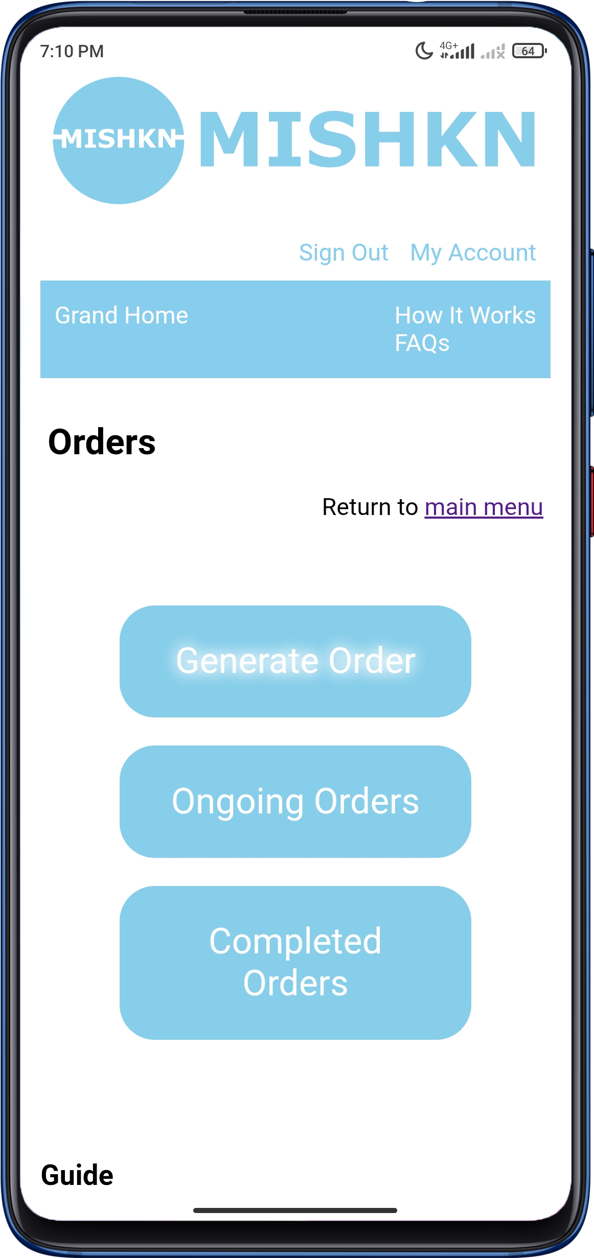 Generate Order